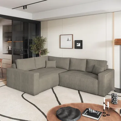 Produktbild von Masseno Ecksofa ERONIS L-S mit Schlaffunktion L-Form, Sofa mit Bettkasten, Wohnzimmersofa, Couch, Soffa, Bettsofa, Couchgarnitur- Beige, POSO 02