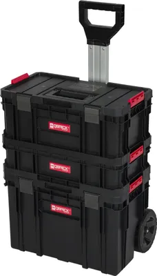Produktbild von XL Werkzeugtrolley, Werkstattkoffer Set 3, Werkstattwagen Set 3  aus Q-Brick Serie mit viel Zubehör! B x T x H in cm: 53 x 38 x 98 cm