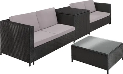 Produktbild von tectake® Rattan Lounge Siena für 4 Personen widerstandsfähig und UV-beständig