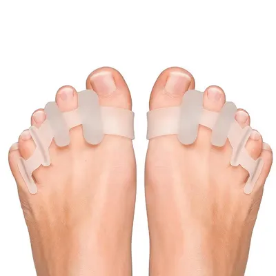 Produktbild von Zehenkorrektor – 2 Stk. weiche, BPA-freie Silikon-Zehentrenner – wiederverwendbar bei Hallux, Hammerzehen & überlappenden Zehen – Unisex