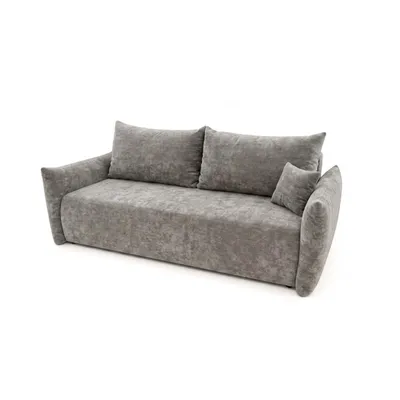 Produktbild von Sofa MELIO mit Schlaffunktion und Bettkasten – modernes Schlafsofa aus Chenille für Wohnzimmer und Gästezimmer, bequemes 3-Sitzer Bettsofa Dunkelgrau