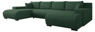 Produktbild von MIRJAN24 Ecksofa Nojan Cord, Wohnzimmer Eckcouch mit Bettkasten und Schlaffunktion, U-Form (Farbe: Poso 14)