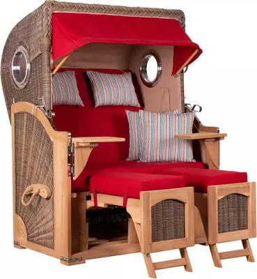 Produktbild von Strandkorb Rantum Teak PE grey Dessin 585