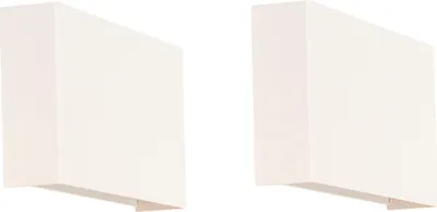Produktbild von QAZQA - Modern 2-flammiger-Set moderne Wandleuchten weiß - Otan I Wohnzimmer I Schlafzimmer - Aluminium Rechteckig - LED geeignet G9