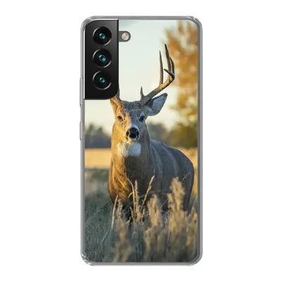 Produktbild von MuchoWow® Handyhülle Schutzhülle Hülle für Samsung Galaxy S22 Hirsche - Gras - Herbst - Geweih - Natur - Tiere Silikon Softcase Handy Hülle - Mobiltelefonhülle