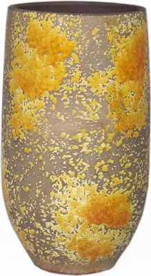 Produktbild von INNA-Glas Rustikale Keramikvase, Farbverlauf, ockergelb-braun, 45 cm, Ø 20 cm - Dekovase
