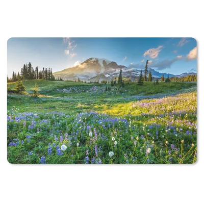 Produktbild von MuchoWow® Mauspad Mousepad Berg - Blumen - Frühling 27x18 cm - Mousepads - Maus Mat - Pad - Mausunterlage - Büroartikel - Desk Matten