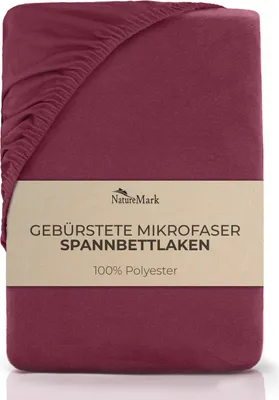 Produktbild von Spannbettlaken gebürstete Mikrofaser in vielen Größen und Farben, 180x200cm Bordeaux rot