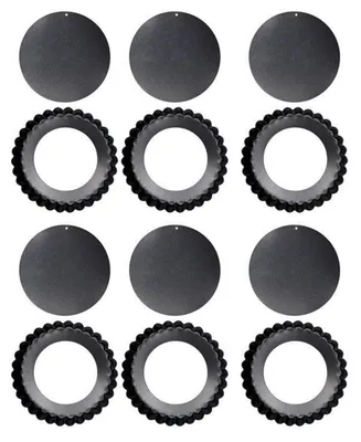Produktbild von 6er Set Tarteformen mit abnehmbarem Boden, Antihaftbeschichtet, Kohlenstoffstahl, Mini-Quiche-Backformen