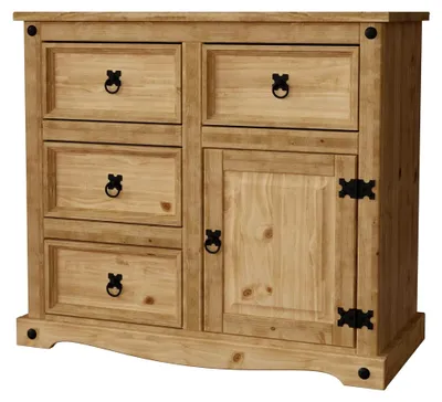 Produktbild von Sideboard, 1 Tür, 4 Schubladen, Kiefer massiv, 76 x 86 x 40 cm