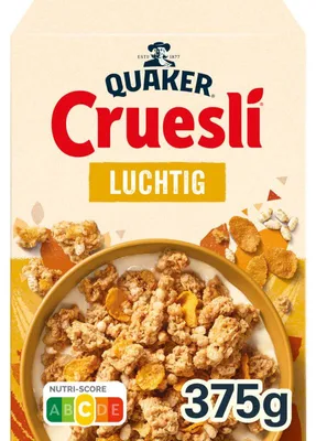 Obrázok produktu pre Quaker Cruesli Airy Naturel Müsli 375 g – chrumkavé, ľahké raňajky