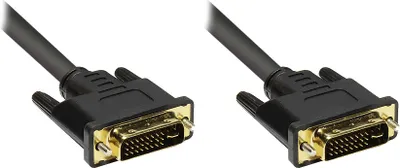 Produktbild von Anschlusskabel DVI-I 24+5 Stecker an Stecker, vergoldete Stecker, schwarz, 3m, Good Connections®