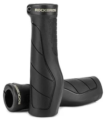 Obrázok produktu pre Ergonomické rukoväte na bicykel s objímkou, čierne