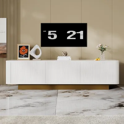 Obrázok produktu pre TV skrinka s 3 dvierkami, biela, 170x40x47 cm, materiál: MDF
