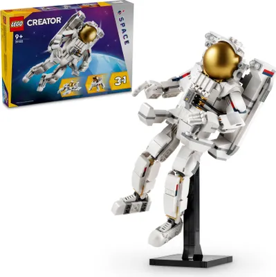 Zdjęcie produktu dla LEGO Creator 3w1 Astronauta do przebudowania na psa lub odrzutowiec, zestaw edukacyjny dla dzieci i młodzieży w wieku od 9 lat, zabawka dla chłopców i dziewczynek, ozdoba sypialni, prezent, 31152