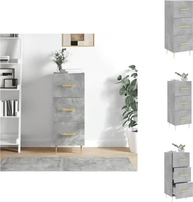 Produktbild von vidaXL Sideboard Betongrau 34,5x34x90 cm Holzwerkstoff -  Sideboards