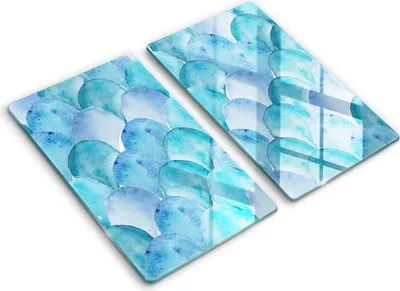 Produktbild von Abdeckung Glas - Küchenabdeckung - 2x30x52 cm - Abdeckplatte -Aquarellskalen