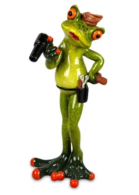 Produktbild von Formano lustige Frösche Figur Frosch Frisör Haare schneiden Poly 17 cm