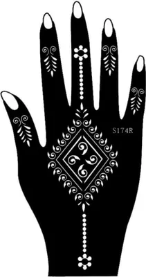 Produktbild von Henna Tattoo Schablone für die Rechte Hand