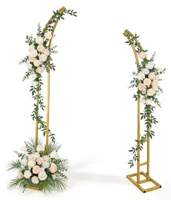 Goldener Hochzeitsbogenständer 2-tlg., 1,8 m & 2,1 m