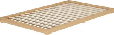 Produktbild von Niederflurbett Flachbett 120x200 Buche Massivholz natur mit wählbarem Zubehör V-60.66-12Rollrost inkl.