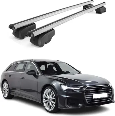 Image de Barres de toit transversales pour Audi A6 C8 4A5 Break 2018-2025 Aluminium Gris