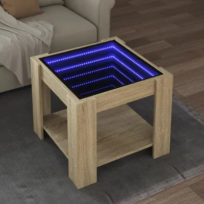 Produktbild von Möbel LED-Couchtisch Sonoma Eiche 53x53x45 cm Holzwerkstoff - Couchtische 847541