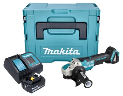 Immagine prodotto di Smerigliatrice angolare a batteria Makita DGA 520 ST1JX1 18 V 125 mm X-LOCK Brushless + 1x batteria ricaricabile 5,0 Ah + caricabatterie + Makpac
