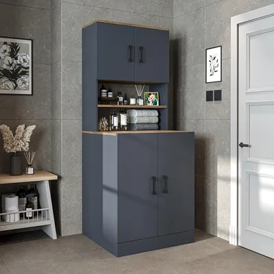 Immagine prodotto di Roomart ATLANTIC-I Mobile da appoggio per lavatrice, larghezza 70 cm, rovere antracite
