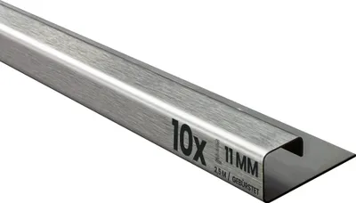 Produktbild von 10x Quadrat-Profil Edelstahlschiene Fliesenprofil Fliesenschiene L250cm 11mm gebürstet