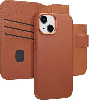 Produktbild von Accezz 2-in-1 Klapphülle aus Leder mit MagSafe iPhone 14 - Sienna Brown
