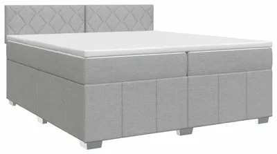 Zdjęcie produktu dla vidaXL Łóżko sprężynowe z materacem jasnoszare 200 x 200 cm tkanina