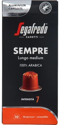 Zdjęcie produktu dla Segafredo Semper Lungo Średnie kapsułki z kawą 10 sztuk 50g dla Nespresso®