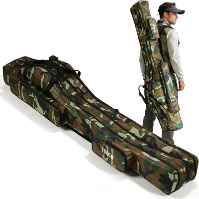 Image de Sac de pêche de 160 cm, à deux compartiments, avec sac de transport, pour la pêche