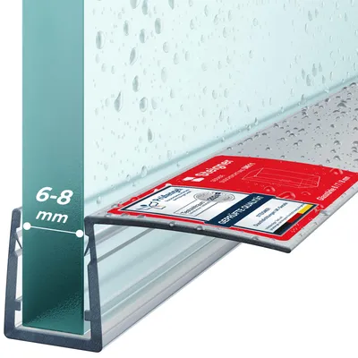 Produktbild von STEIGNER Duschtürdichtung UK11 50 cm (1 Stk.) Transparent - Dichtung gerade für Eckeinstieg Dusche oder Fünfeckdusche mit Duschtür 6-8 mm