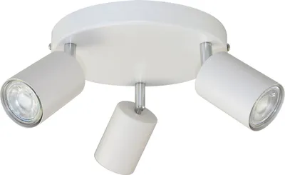 Zdjęcie produktu dla Lampa sufitowa GU10 z zawiasem - 3-krotna, biała, okrągła