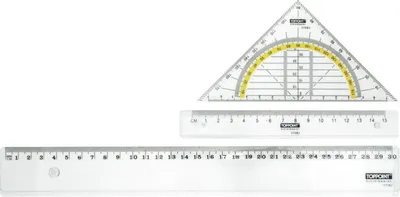 Produktbild von Zeichengarnitur 3tlg. Geo Dreieck Lineal 15cm & 30cm