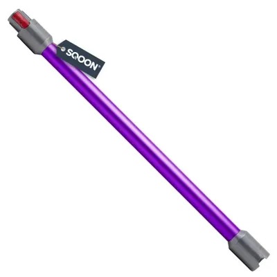 A purple vacuum cleaner extension tube is shown against a white background.
