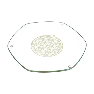 Produktbild von Blume des Lebens Vorlegeplatte Energie Gold groß -- 22 cm
