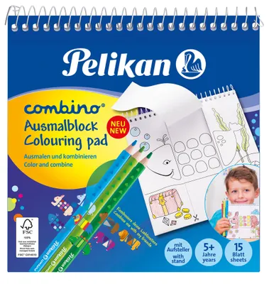 Image de Pelikan 811231 Pelikan bloc-notes combino, 150 x 150 mm, 170 g, 15 feuilles