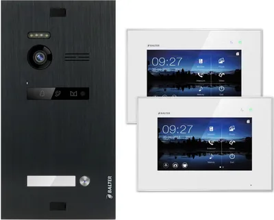 Produktbild von BALTER EVO Schwarz 2-Draht BUS 2x 7" Monitor Video Türsprechanlage Set für 1 Familienhaus