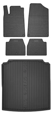 Produktbild von Gummimatten + Kofferraumwanne für Peugeot 607 1999-2010 (Limousine, Standard-Kofferraum) – Schwarz, passgenau – Wielganizator SolidPRO