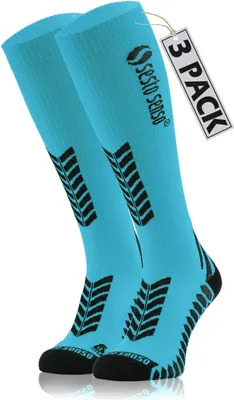 Produktbild von Sesto Senso Sportliche Kniestrümpfe Uni Hohe Atmungsaktive Sportsocken Blau 47-50 - 3er-Pack