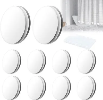Image de Rideaux de douche et nappes magnétiques - 10 paires - Blanc