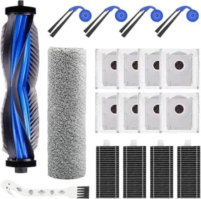 Produktbild von 19-teiliges Zubehör-Set kompatibel für ECOVACS DEEBOT X9 Pro Omni / X9 Pro Roboterstaubsauger,Ersatzteile mit 1 Hauptbürste,8 Staubbeutel,1 Wischwalze,4 Filter,4 Seitenbürsten,1 Reinigungsbürste.