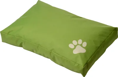 Produktbild von Outdoor-Hundekissen "Open Air" mit Pfote, kleines Hundebett für unterwegs, 58 x 38 x 8 cm, Grün