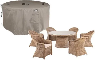 Produktbild von Raffles Covers Abdeckung für runder Tisch Ø 190 H: 85 cm | Atmungsaktiv | Wasserdicht | UV-beständig | Doppelnähte | Elastischer Kordelzug