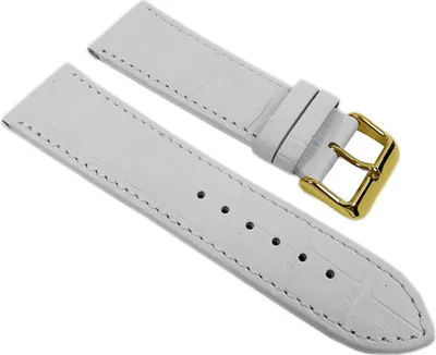 Produktbild von Uhrenarmband Leder Louisiana Prägung weiß Eulit 21923G, Anstoß:26 mm
