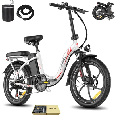 Produktbild von E-Klapprad 20 Zoll Rostbeständigkeit Aluminiumlegierung 36 V 20 Ah 720 Wh bis zu 110 - 150 km Wasserdicht IP54 mit 7 Gang, Weiß