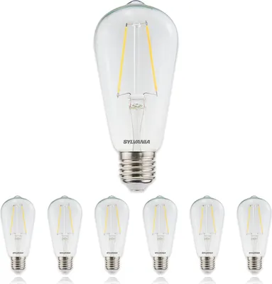 Produktbild von SYLVANIA E27 LED Vintage Glühbirne | Warmweiß Leuchtmittel 2700K | 470 Lumen | Edison-Form | 6er Pack